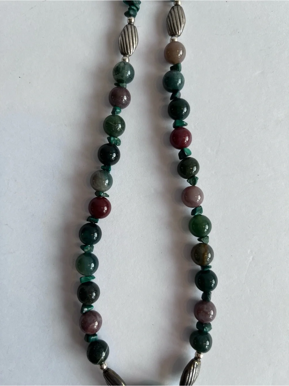 Green Stone Chunky Statement Necklace Vintage Estate Sale Jewelry